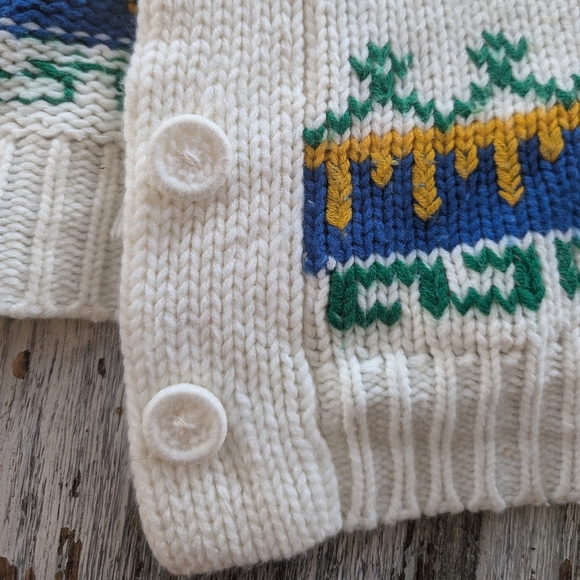 Vintage Knit Cardigan Sweater Fairisle Womens Medium - Picture 4 of 8